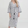 Pomegranate Inc Agra Bloom Indigo Long Caftan Coverup^ Coverups & Caftans