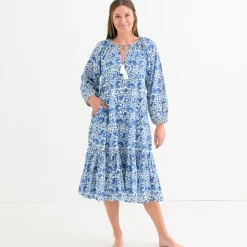 Pomegranate Inc Amaranth Blue Belted Tiered Prairie Dress^ Everyday Dresses