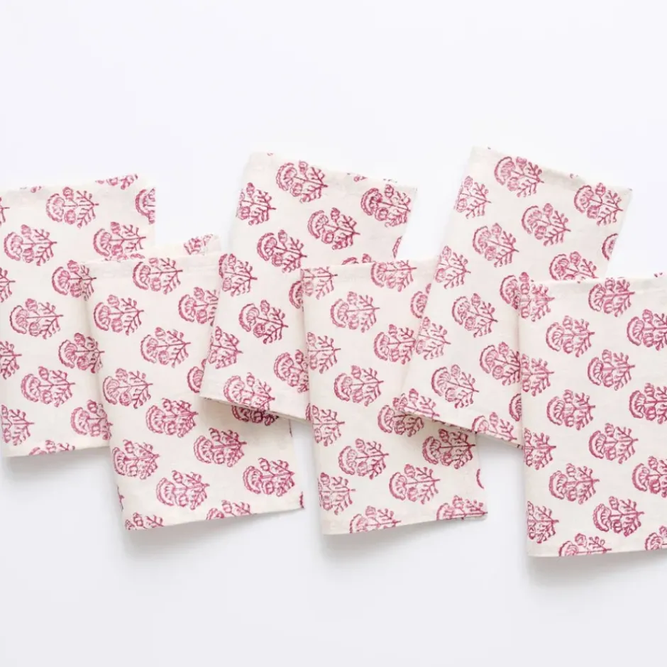 Pomegranate Inc Anika Fuchsia Cocktail Napkins | Set of 6^ Cocktail Napkins