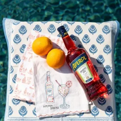 Pomegranate Inc Aperol Spritz Linen Tea Towels^ Tea Towels
