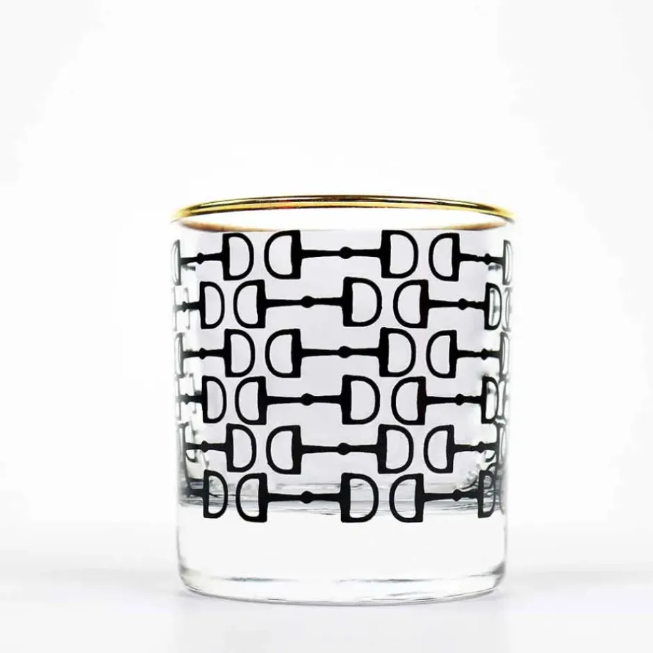 Pomegranate Inc Black Pony Club Bourbon Glass | Set of 4^ Glassware & Barware
