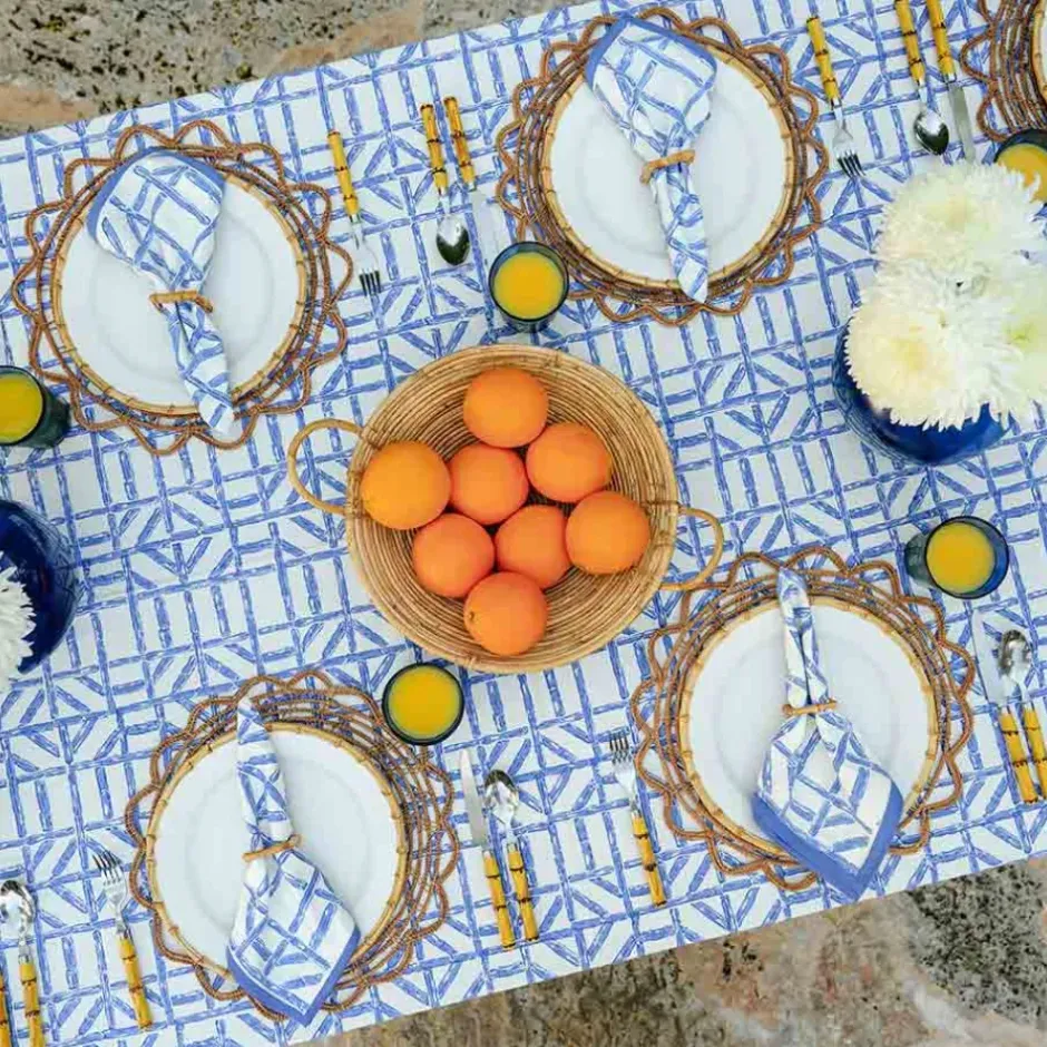 Pomegranate Inc Blue Bamboo Tablecloth^ Tablecloths