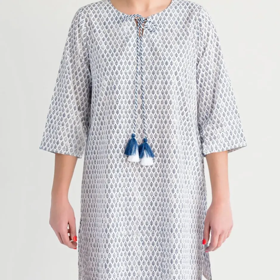 Pomegranate Inc Blue Feather Booti Tassel Tunic^ Tops & Tunics