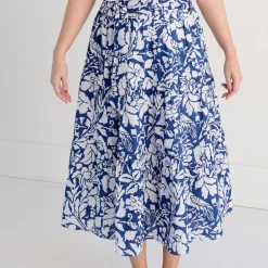 Pomegranate Inc Blue Parrot Tiered Skirt^ Pants & Skirts