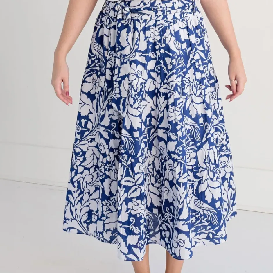 Pomegranate Inc Blue Parrot Tiered Skirt^ Pants & Skirts