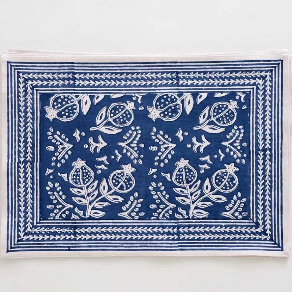 Pomegranate Inc Blue Pomegranate Placemat | Set of 4^ Printed Placemats