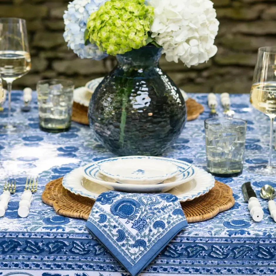 Pomegranate Inc Bohemian Floral Azure Blue & Aqua Napkin | Set of 4^ Napkins
