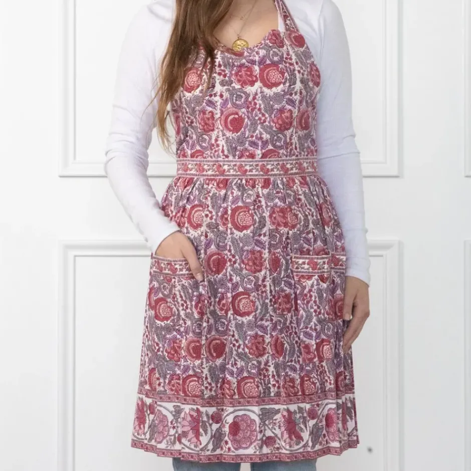 Pomegranate Inc Bohemian Floral Dusty Rose Apron^ Aprons
