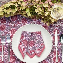 Pomegranate Inc Bohemian Floral Dusty Rose Napkin | Set of 4^ Napkins