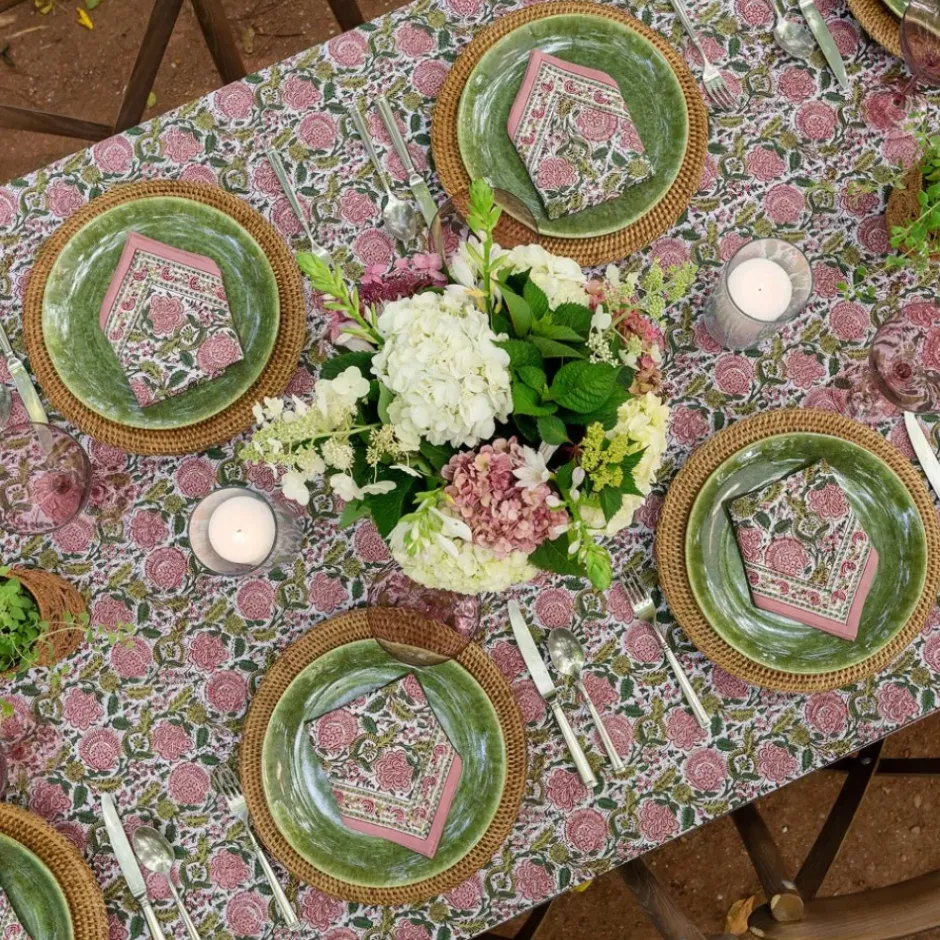 Pomegranate Inc Bohemian Floral Moss & Mauve Tablecloth^ Tablecloths