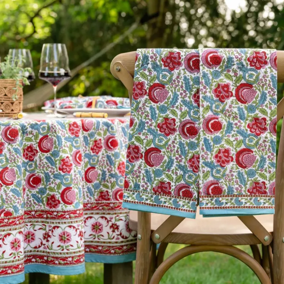 Pomegranate Inc Bohemian Floral Turquoise Tea Towels | Set of 2^ Tea Towels