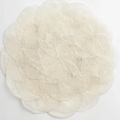 Pomegranate Inc Bone Woven Cloud Placemat | Set of 4^ Woven Placemats