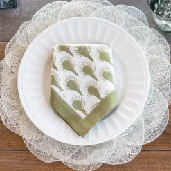 Pomegranate Inc Bone Woven Cloud Placemat | Set of 4^ Woven Placemats