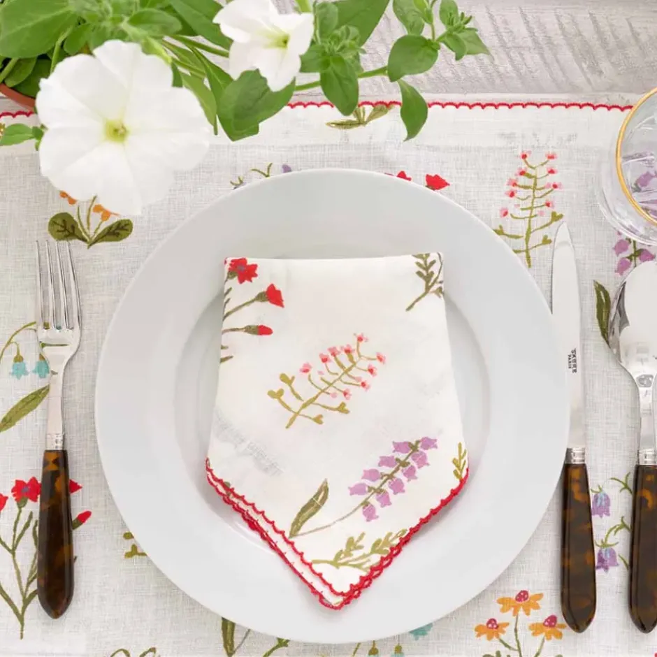 Pomegranate Inc Botanical Garden Linen Napkin | Set of 4^ Napkins