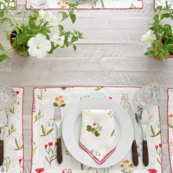Pomegranate Inc Botanical Garden Linen Napkin | Set of 4^ Napkins