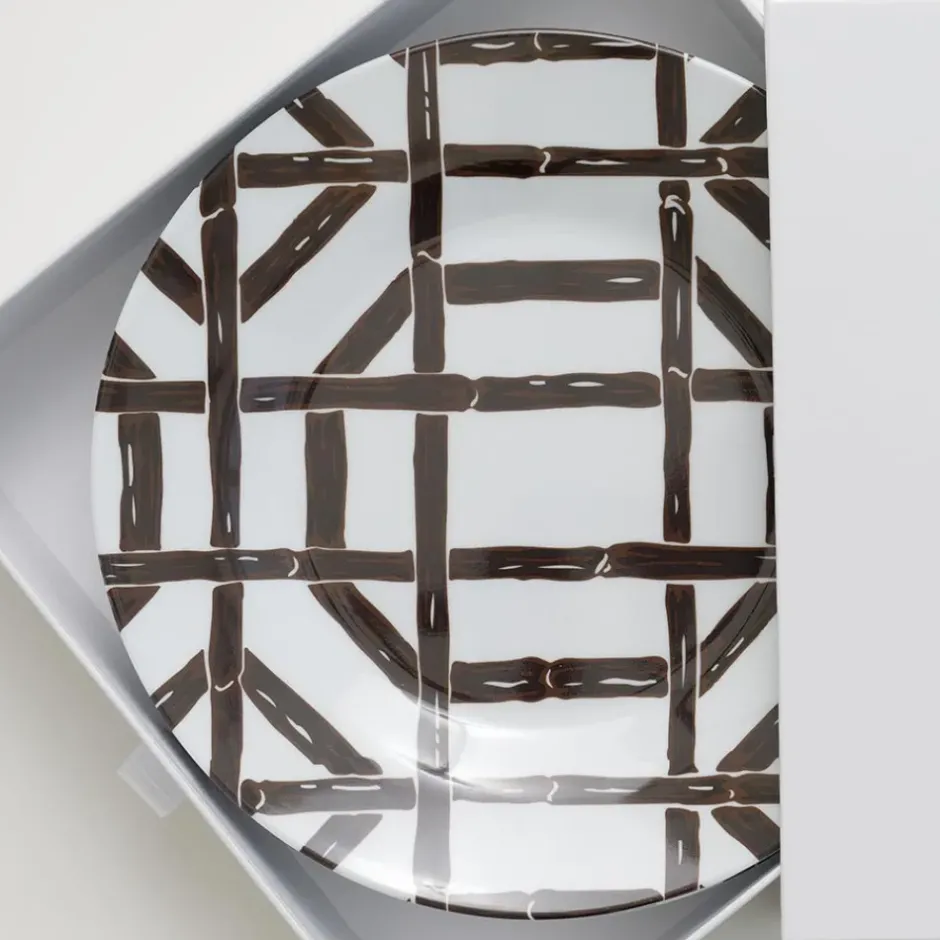 Pomegranate Inc Brown Bamboo Melamine Appetizer Plate | Set of 6^ Dinnerware