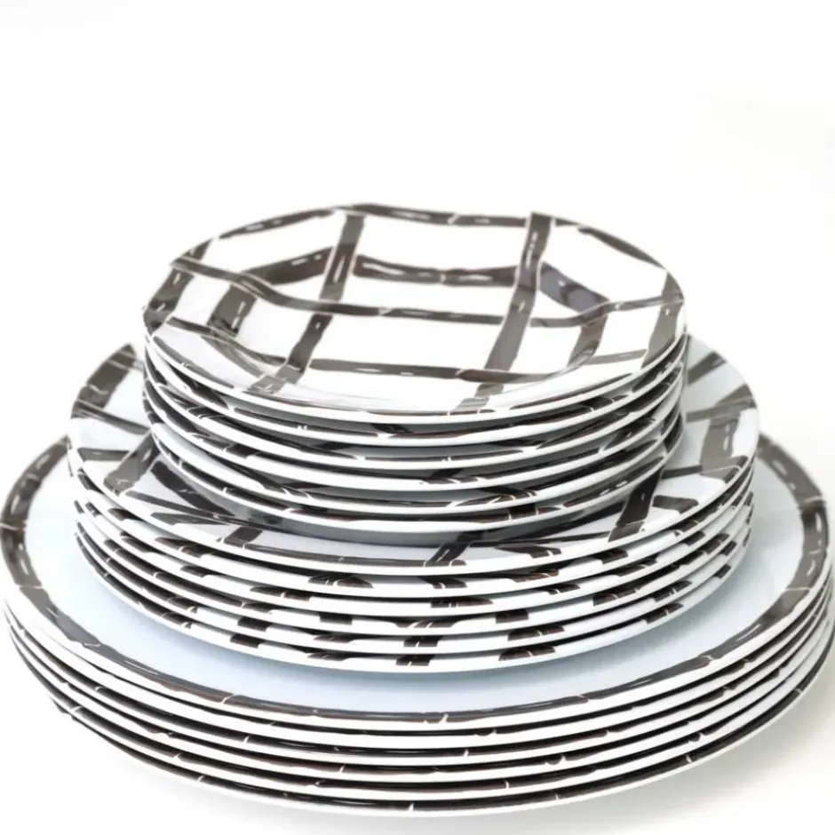 Pomegranate Inc Brown Bamboo Melamine Dinner Plate | Set of 6^ Dinnerware