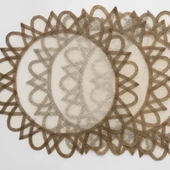 Pomegranate Inc Brown Woven Round Exotic Placemats^ Woven Placemats