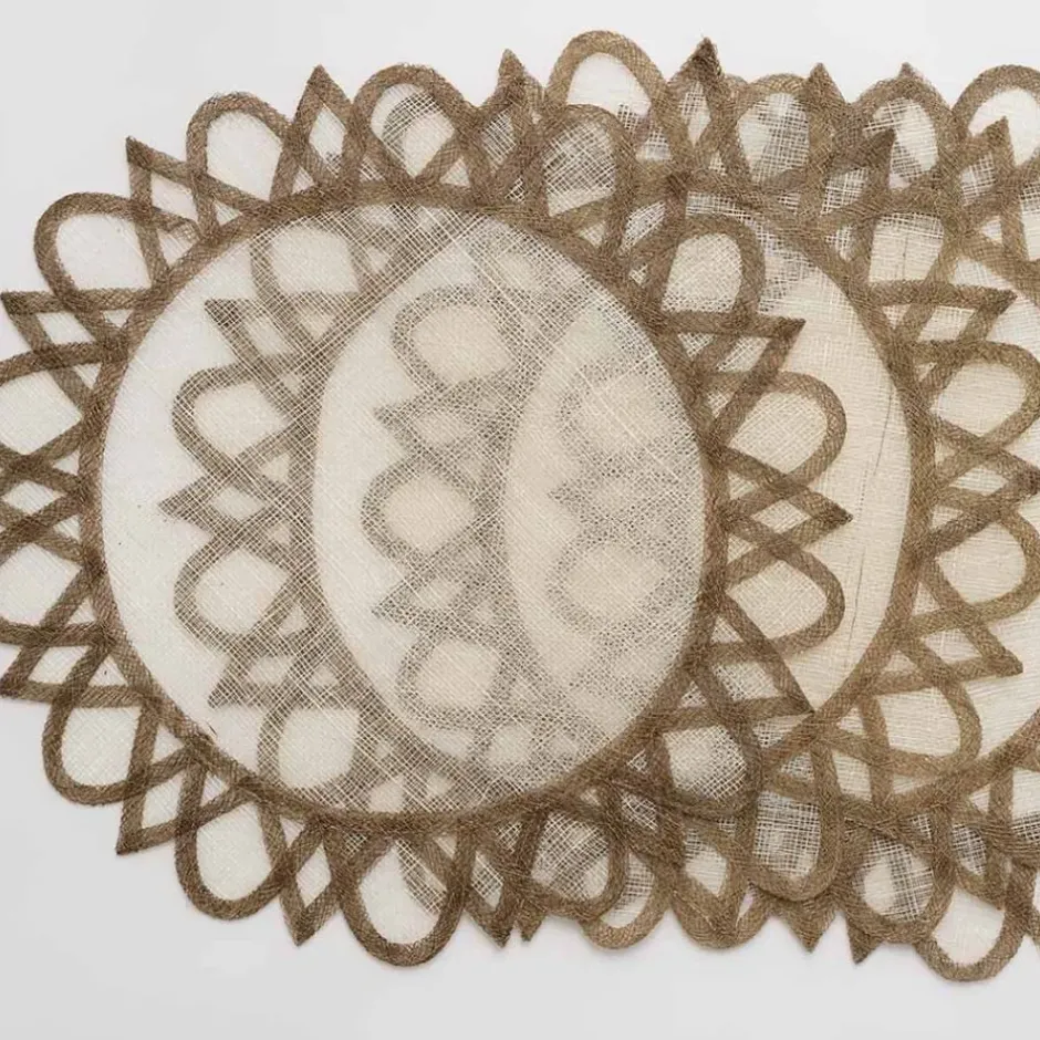 Pomegranate Inc Brown Woven Round Exotic Placemats^ Woven Placemats