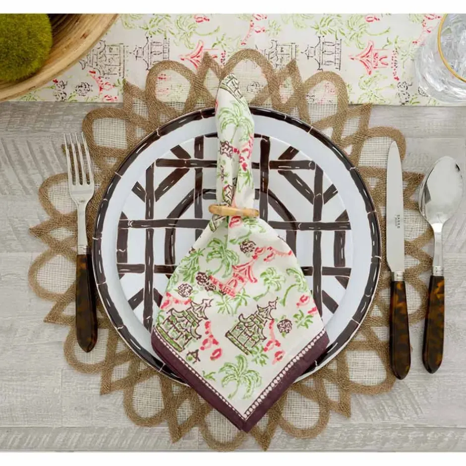 Pomegranate Inc Brown Woven Round Exotic Placemats^ Woven Placemats