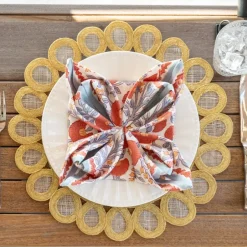 Pomegranate Inc Buttercream Woven Doodles Placemat | Set of 4^ Woven Placemats