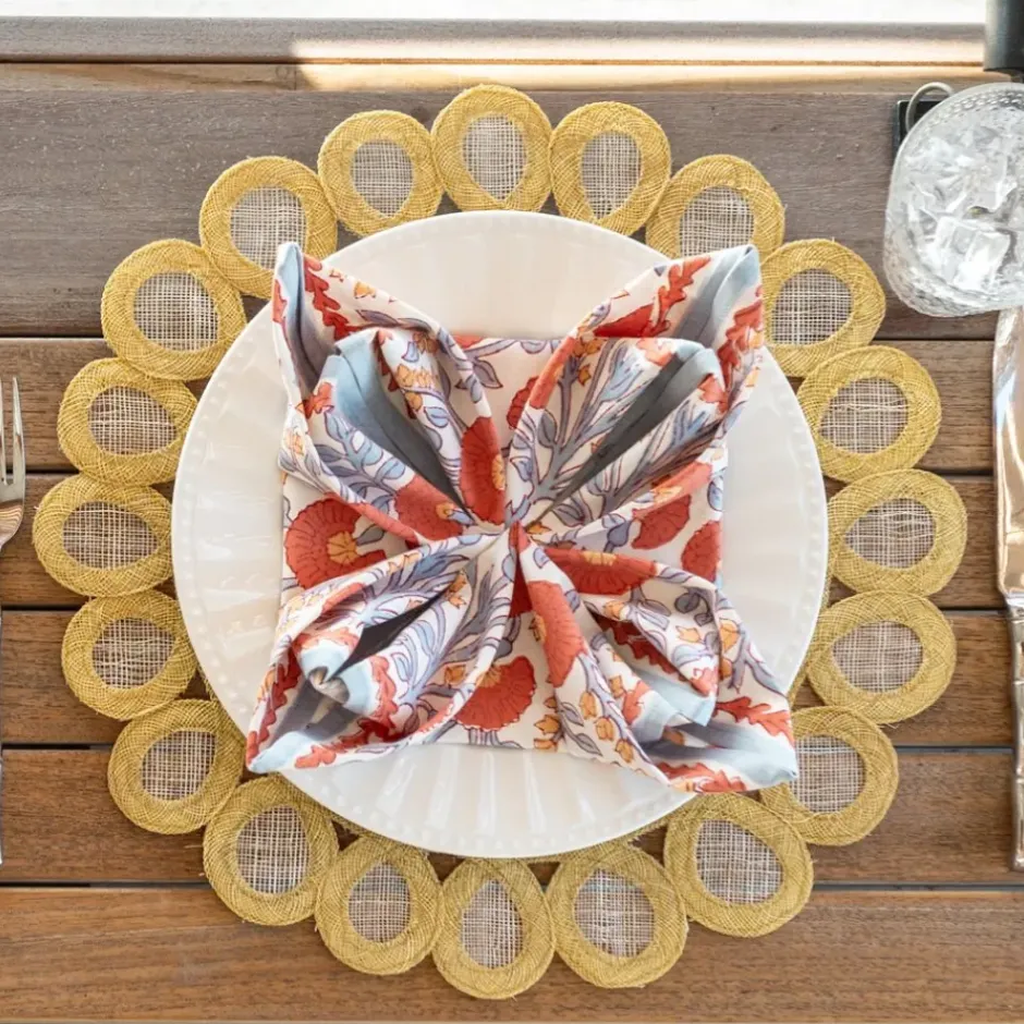 Pomegranate Inc Buttercream Woven Doodles Placemat | Set of 4^ Woven Placemats