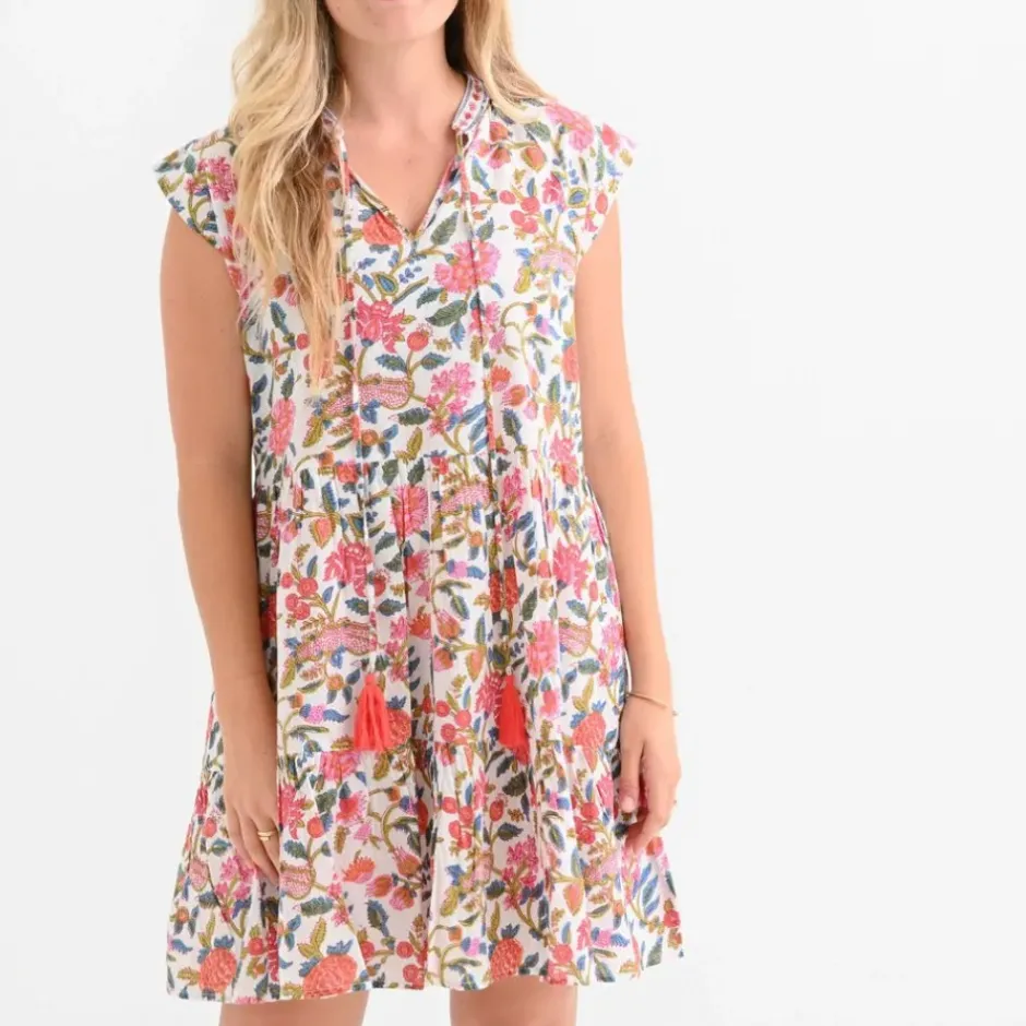 Pomegranate Inc Cabana Garden Cap Sleeve Flounce Dress^ Everyday Dresses
