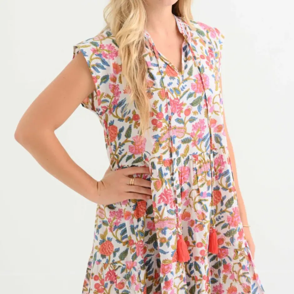 Pomegranate Inc Cabana Garden Cap Sleeve Flounce Dress^ Everyday Dresses