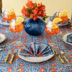 Pomegranate Inc Cactus Flower Blue & Poppy Napkin | Set of 4^ Napkins