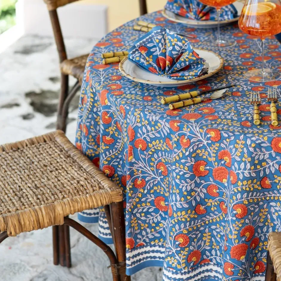 Pomegranate Inc Cactus Flower Blue & Poppy Tablecloth^ Tablecloths