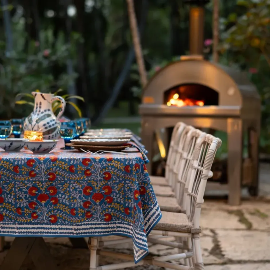 Pomegranate Inc Cactus Flower Blue & Poppy Tablecloth^ Tablecloths