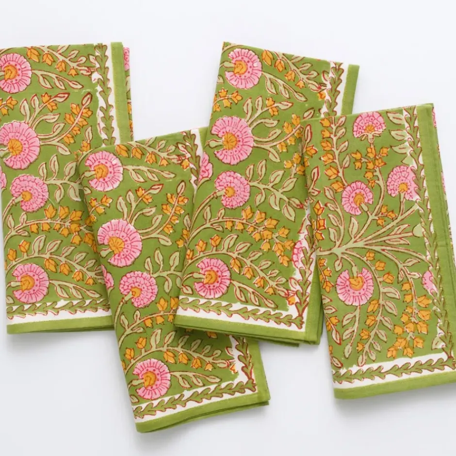 Pomegranate Inc Cactus Flower Fern & Flamingo Napkin | Set of 4^ Napkins