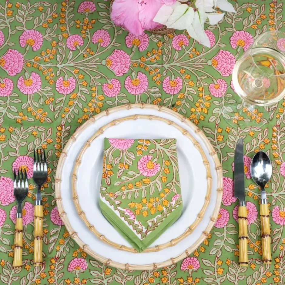 Pomegranate Inc Cactus Flower Fern & Flamingo Napkin | Set of 4^ Napkins