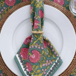 Pomegranate Inc Cactus Flower Jade Napkin | Set of 4^ Napkins