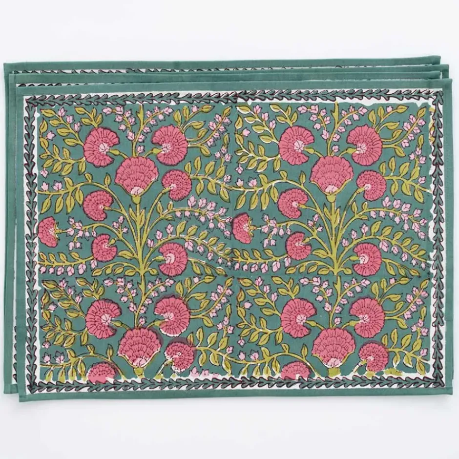 Pomegranate Inc Cactus Flower Jade Placemat | Set of 4^ Printed Placemats