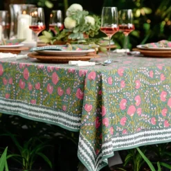 Pomegranate Inc Cactus Flower Jade Tablecloth^ Tablecloths