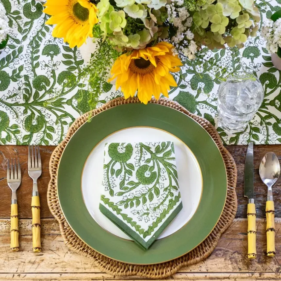 Pomegranate Inc Cactus Flower Lettuce Green Napkin | Set of 4^ Napkins
