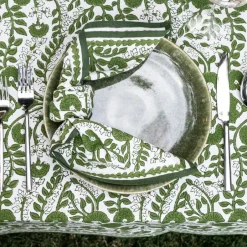 Pomegranate Inc Cactus Flower Lettuce Green Napkin | Set of 4^ Napkins