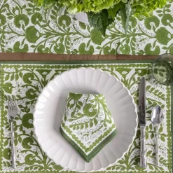 Pomegranate Inc Cactus Flower Lettuce Green Placemat | Set of 4^ Printed Placemats