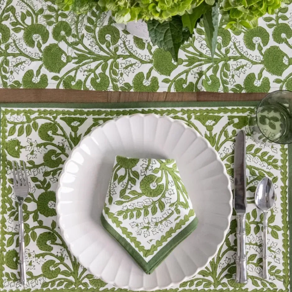 Pomegranate Inc Cactus Flower Lettuce Green Placemat | Set of 4^ Printed Placemats