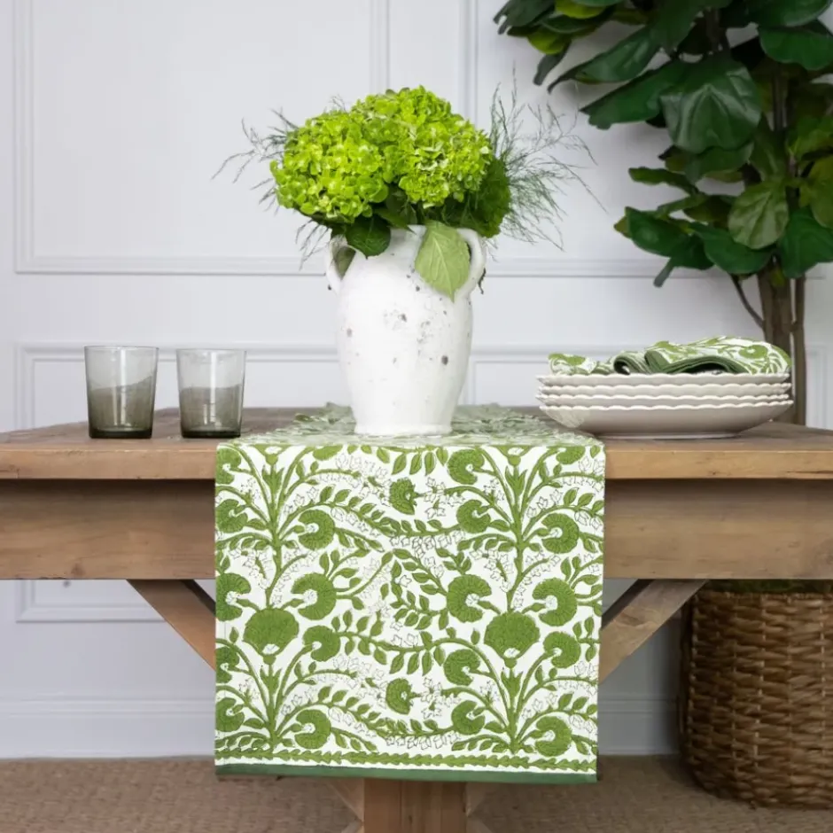 Pomegranate Inc Cactus Flower Lettuce Green Table Runner^ Table Runners