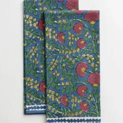 Pomegranate Inc Cactus Flower Midnight & Magenta Tea Towels^ Tea Towels