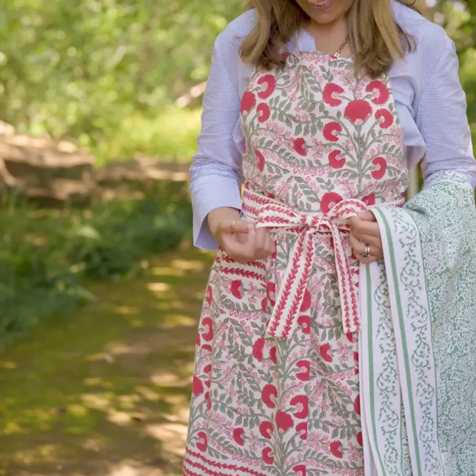 Pomegranate Inc Cactus Flower Scarlet & Rose Apron^ Aprons