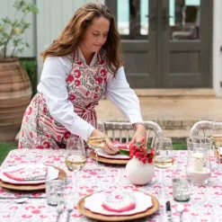 Pomegranate Inc Cactus Flower Scarlet & Rose Apron^ Aprons
