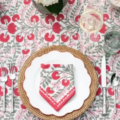 Pomegranate Inc Cactus Flower Scarlet & Rose Napkin | Set of 4^ Napkins