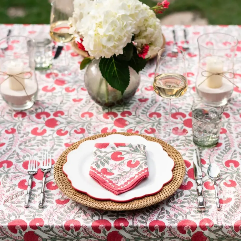 Pomegranate Inc Cactus Flower Scarlet & Rose Napkin | Set of 4^ Napkins