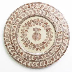 Pomegranate Inc Capiz Shell Pomegranate Charger Taupe | Set of 4^ Dinnerware