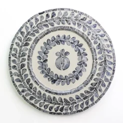 Pomegranate Inc Capiz Shell Pomegranate Charger Slate | Set of 4^ Dinnerware