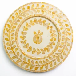 Pomegranate Inc Capiz Shell Pomegranate Charger Marigold | Set of 4^ Dinnerware