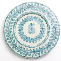Pomegranate Inc Capiz Shell Pomegranate Charger Teal | Set of 4^ Dinnerware